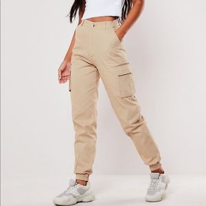 Missguided tan cargo pants